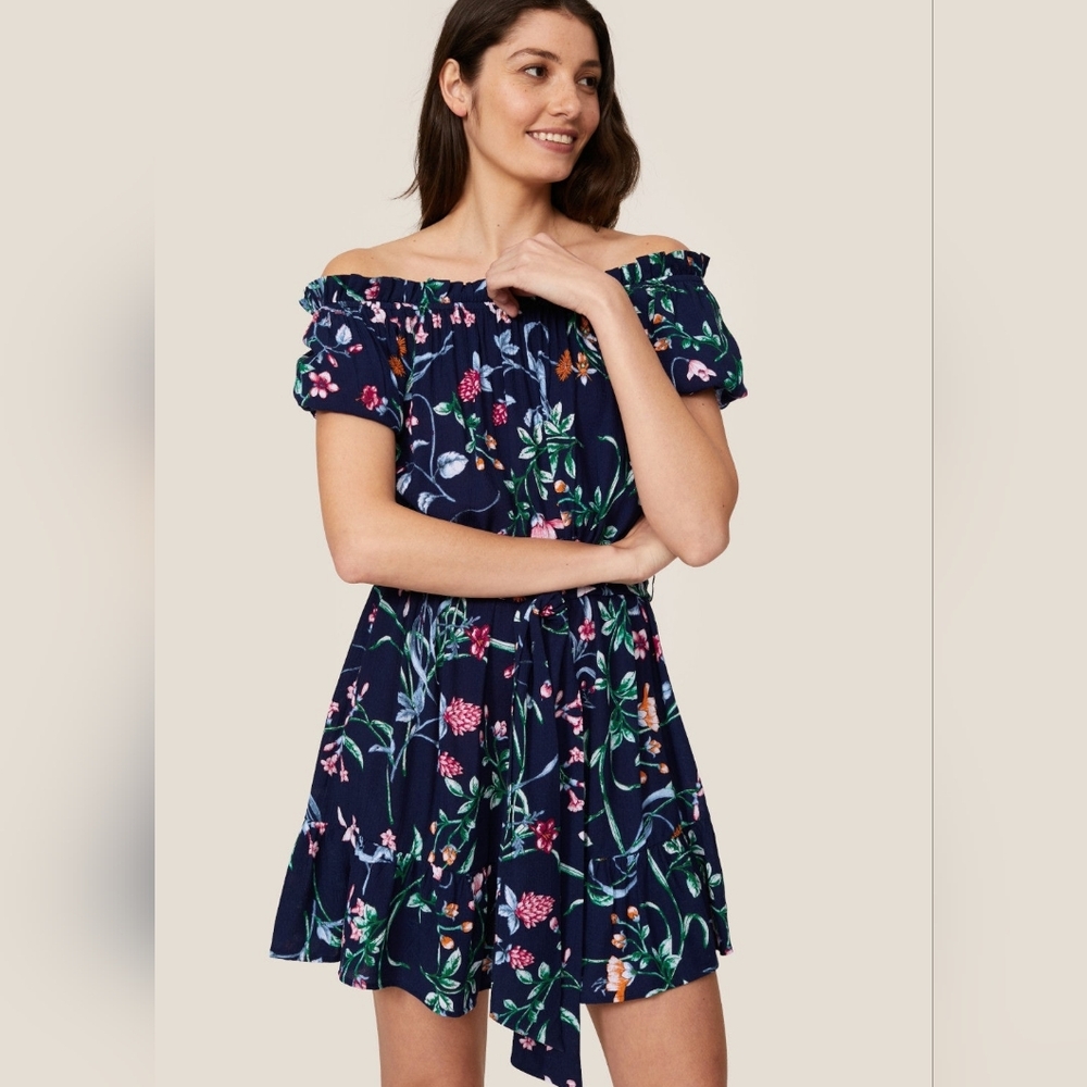 Slate & Willow Floral Tie Waist Mini Dress Size S